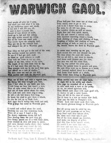 W Jackson, no.169 (Warwick Gaol).
From the Roy Palmer Archive.